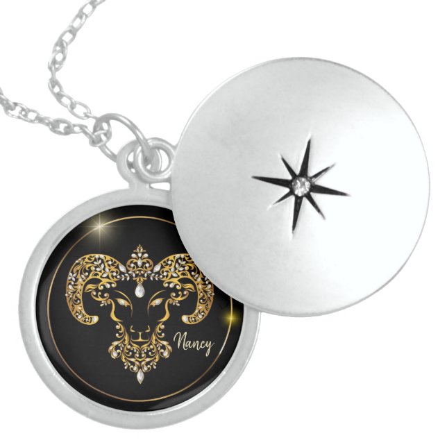 Zodiac Symbol Locket Necklace (Front)