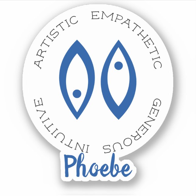 Zodiac Symbol Pisces Sticker (Front)