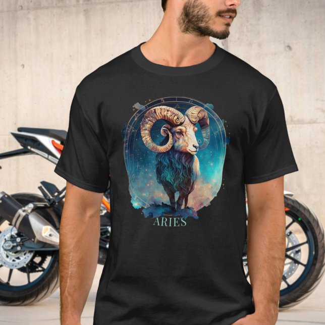 Zodiac Symbol Ram Celestial Fantasy Aries Mens T-Shirt (Creator Uploaded)