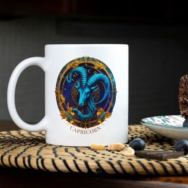 Zodiac Symbol Sea Goat Celestial Fantasy Capricorn Two-Tone Coffee Mug (Creator Uploaded)