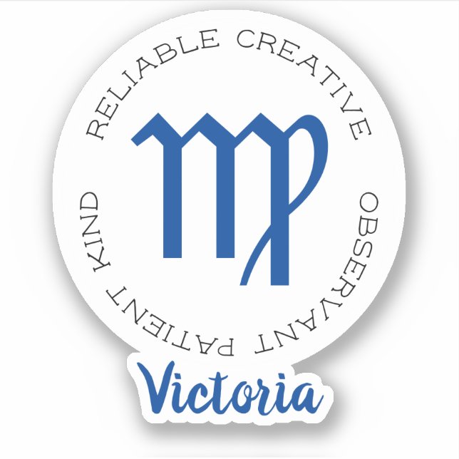 Zodiac Symbol Virgo Sticker (Front)