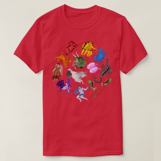 Zodiac Symbols Astrological Sign Constellation Des T-Shirt (Design Front)