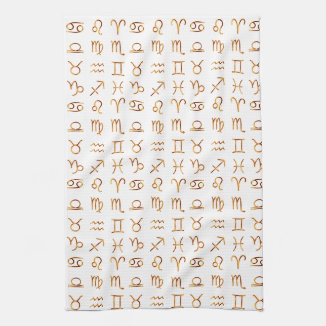 Zodiac Symbols Horoscope Astrology Signs Kitchen Towel (Vertical)