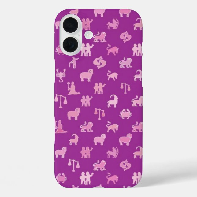Zodiac symbols, medium purple background Case-Mate iPhone case (Back)