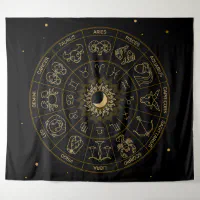 Zodiac wheel tapestry hot sale