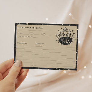 Zodiac Tarot Celestial Bridal Shower Recipe Card