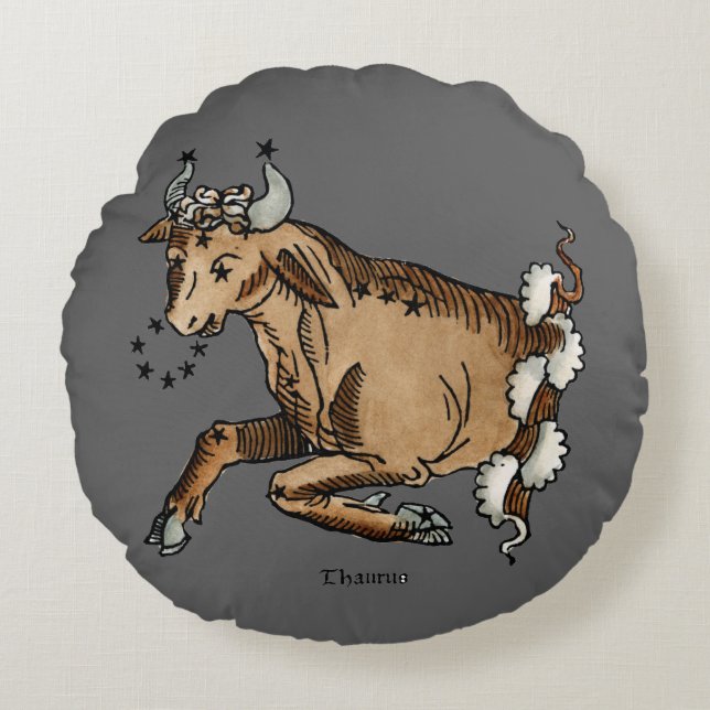 Zodiac: Taurus, 1482 Round Pillow (Front)