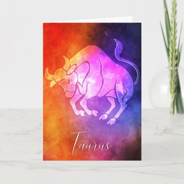 Zodiac : Taurus Colorful Candy Colors Card (Front)