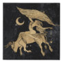Zodiac Taurus | Cosmic Gold and Black Astrology Faux Canvas Print