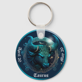 Zodiac Taurus Customise NAME, DATE Keychain