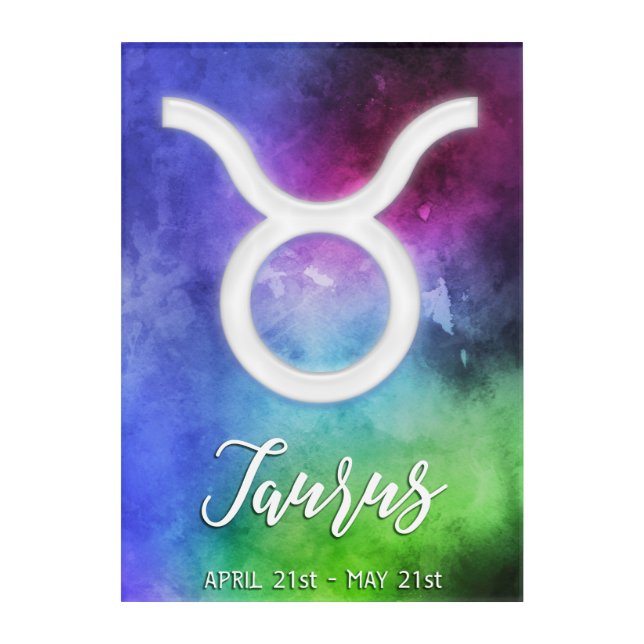 Zodiac : Taurus Dates Acrylic Print (Front)
