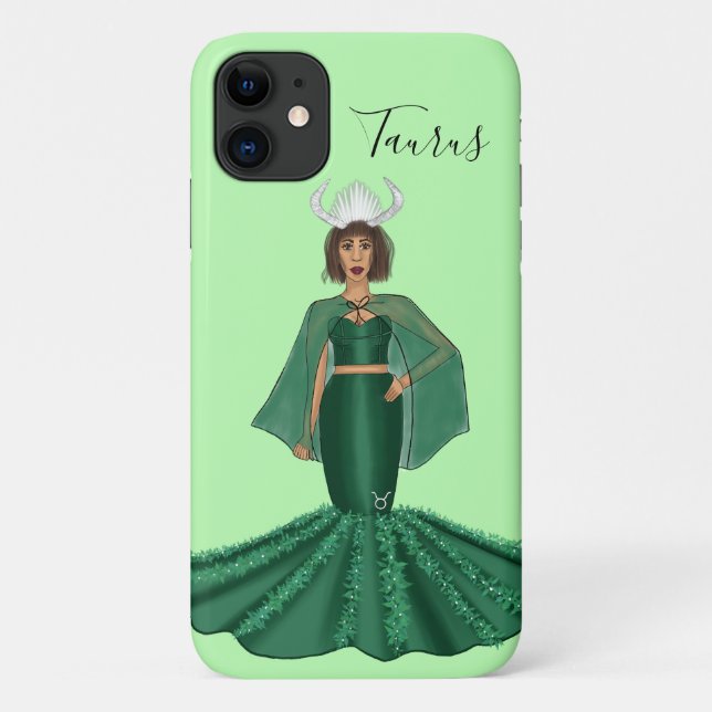 Zodiac Taurus Goddess with Horns Case-Mate iPhone Case (Back)