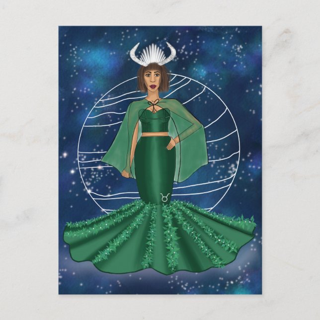 Zodiac Taurus Goddess with Ruling Planet Venus  Postcard (Front)