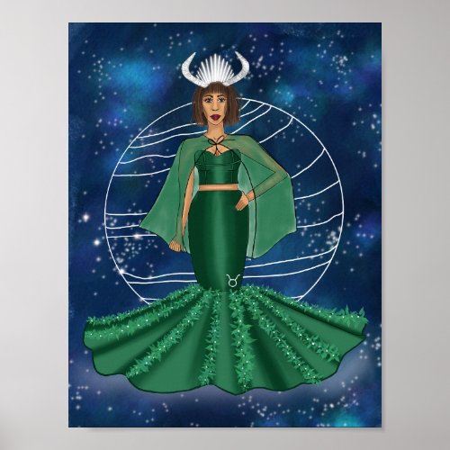Zodiac Taurus Goddess with Ruling Planet Venus  Poster