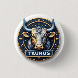 ♉ Zodiac Taurus Gold Emblem Aura ♉ Button