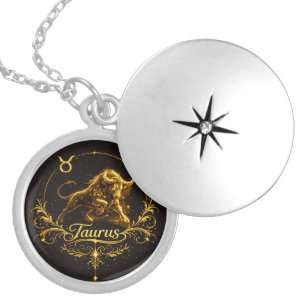 Zodiac Taurus horoscope Locket Necklace