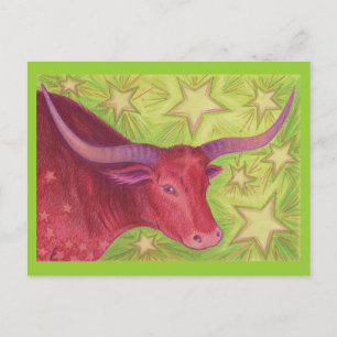 Zodiac Taurus postcard
