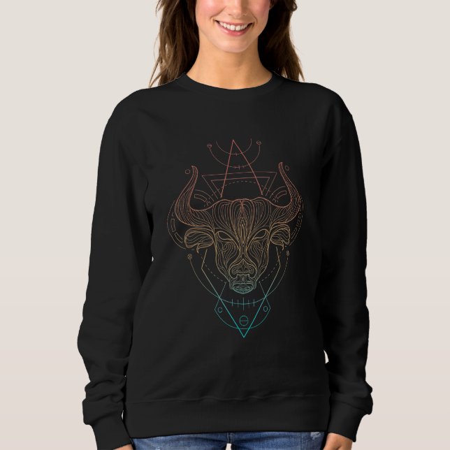 Zodiac Taurus Sacred Geometry Sweatshirt (Front)