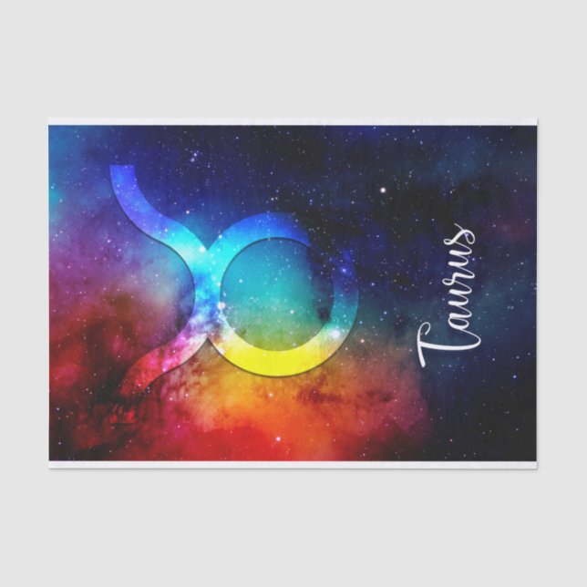 Zodiac : Taurus Space Rainbow Tissue Paper (Front)