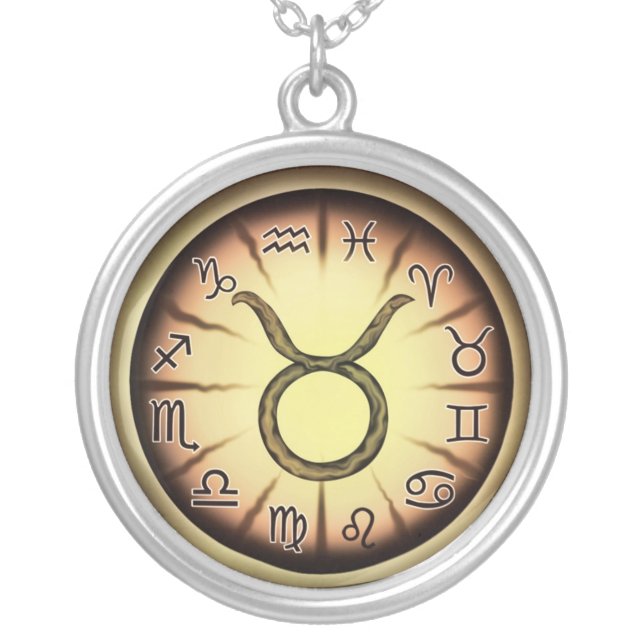 Zodiac Taurus symbol Necklace (Front)