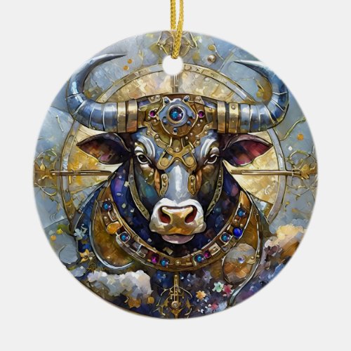 Zodiac _ Taurus The Bull Ceramic Ornament