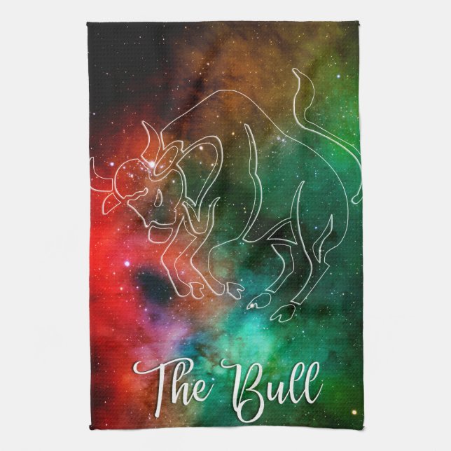 Zodiac : Taurus 'The Bull' Kitchen Towel (Vertical)