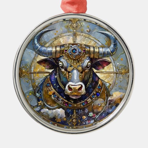 Zodiac _ Taurus The Bull Metal Ornament