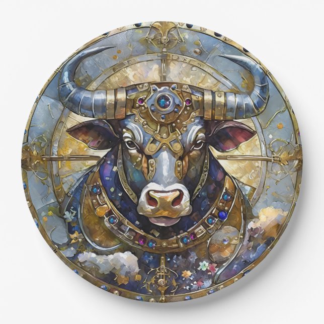 Zodiac - Taurus The Bull Paper Plates (Front)