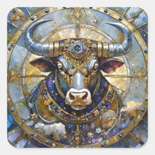 Zodiac - Taurus The Bull Square Sticker