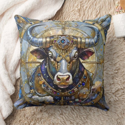 Zodiac _ Taurus The Bull Throw Pillow
