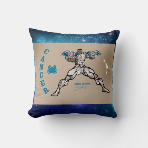 Zodiac Universe_Cancer Throw Pillow