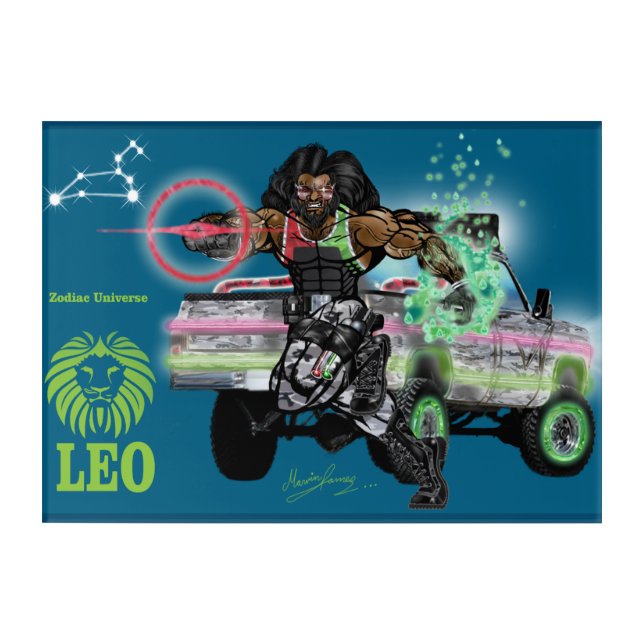 Zodiac Universe Leo - Acrylic Wall Art (Front)