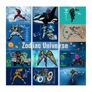 Zodiac Universe -Triptych Wall Art