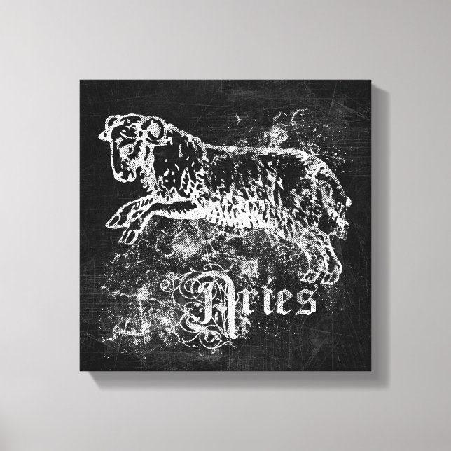 Zodiac Vintage Aries Canvas Print (Front)
