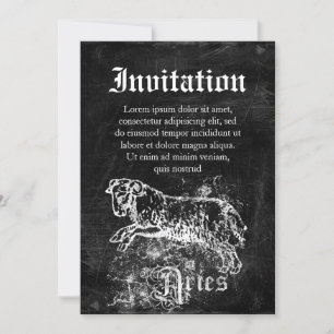 Zodiac Vintage Aries Invitation