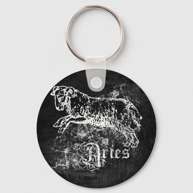 Zodiac Vintage Aries Keychain (Front)