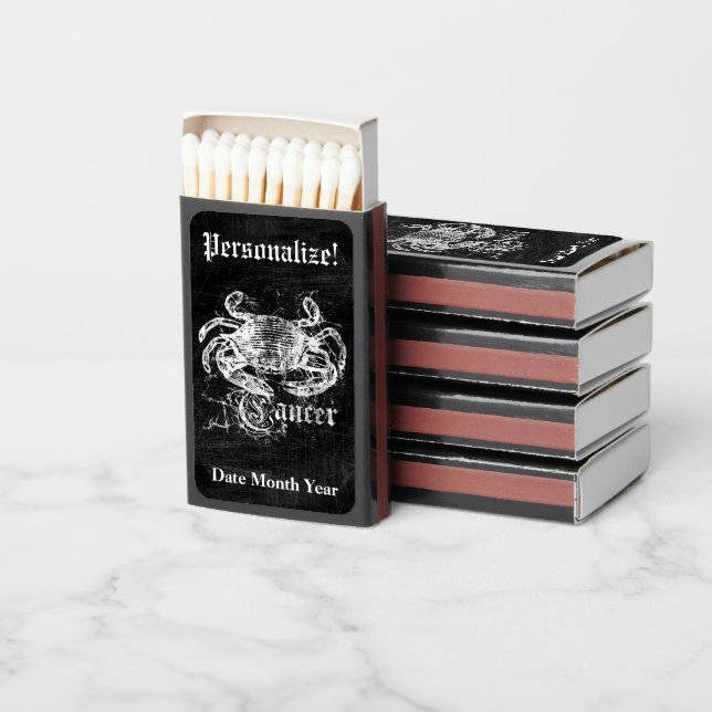 Zodiac Vintage Cancer Matchboxes (Stacked)