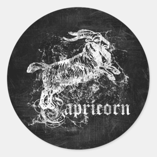 Zodiac Vintage Capricorn Classic Round Sticker