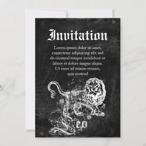 Zodiac Vintage Leo Invitation