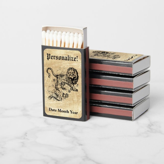 Zodiac Vintage Leo Matchboxes (Stacked)