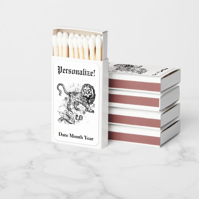 Zodiac Vintage Leo Matchboxes (Stacked)