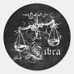 Zodiac Vintage Libra Classic Round Sticker