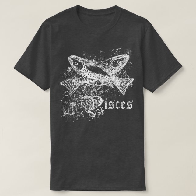 Zodiac Vintage Pisces T-Shirt (Design Front)