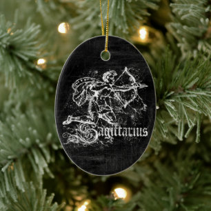 Zodiac Vintage Sagittarius Ceramic Ornament