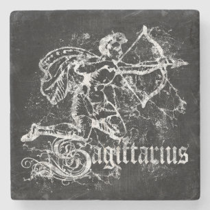 Zodiac Vintage Sagittarius Stone Coaster