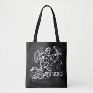 Zodiac Vintage Sagittarius Tote Bag