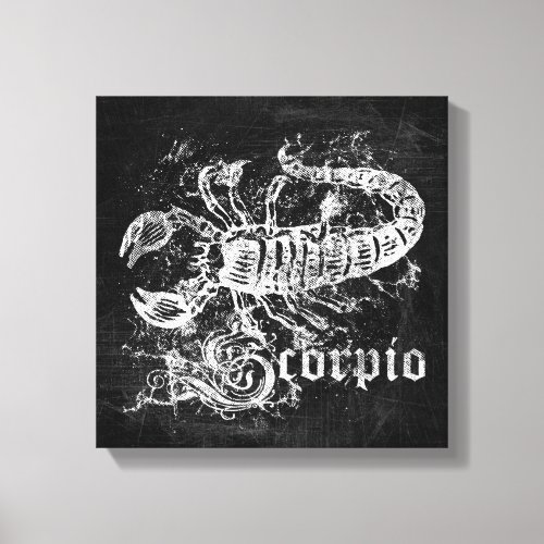 Zodiac Vintage Scorpio Canvas Print
