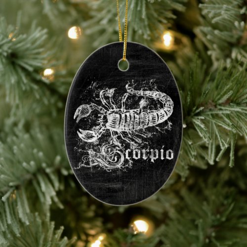 Zodiac Vintage Scorpio Ceramic Ornament