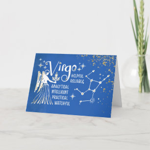 Zodiac Virgo Birthday With Sign Constellation Card