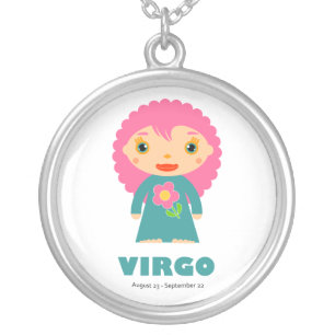 Zodiac Virgo for Girls Silver Plated Necklace
